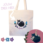 LUXE CANVAS TAS BLOEMEN/BLAADJES - EIGEN DIER