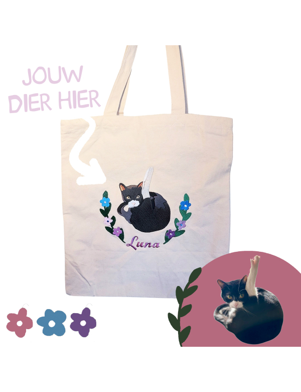 LUXE CANVAS TAS BLOEMEN/BLAADJES - EIGEN DIER