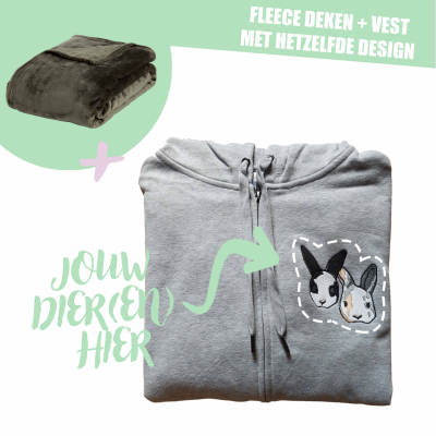 FLEECE DEKEN + VOLWASSEN VEST - EIGEN DIER(EN)