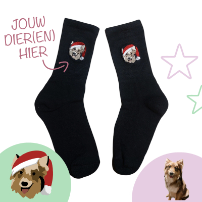 2 PAAR KERSTSOKKEN - EIGEN DIER(EN)