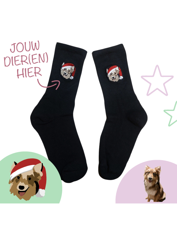 2 PAAR KERSTSOKKEN - EIGEN DIER(EN)