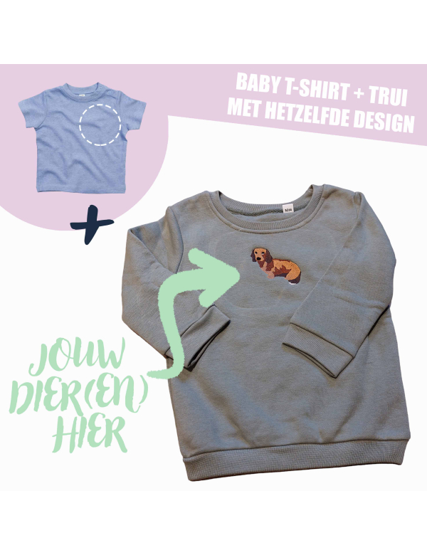 BABY T-SHIRT + TRUI - EIGEN DIER(EN)