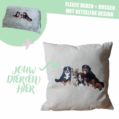 FLEECE DEKEN + KUSSEN - EIGEN DIER(EN)