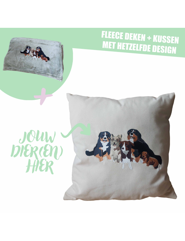 FLEECE DEKEN + KUSSEN - EIGEN DIER(EN)