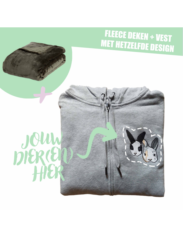 FLEECE DEKEN + VOLWASSEN VEST - EIGEN DIER(EN)