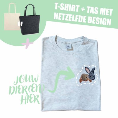 VOLWASSEN T-SHIRT + TAS - EIGEN DIER(EN)