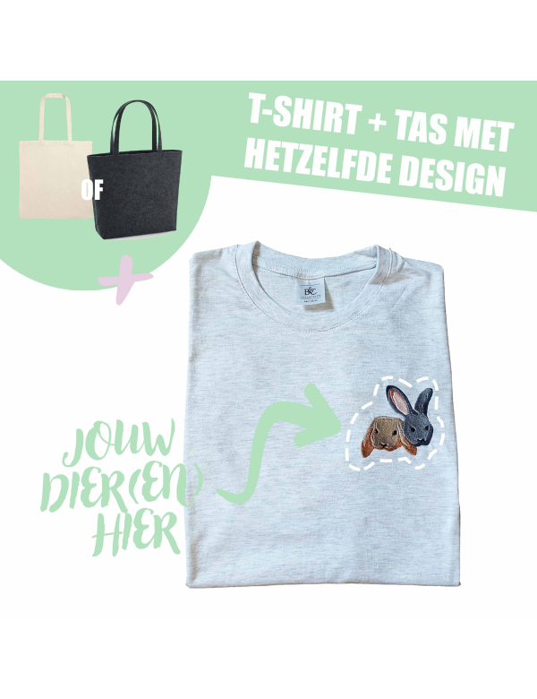 VOLWASSEN T-SHIRT + TAS - EIGEN DIER(EN)