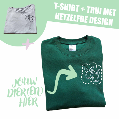 VOLWASSEN T-SHIRT + VOLWASSEN TRUI - EIGEN DIER(EN)