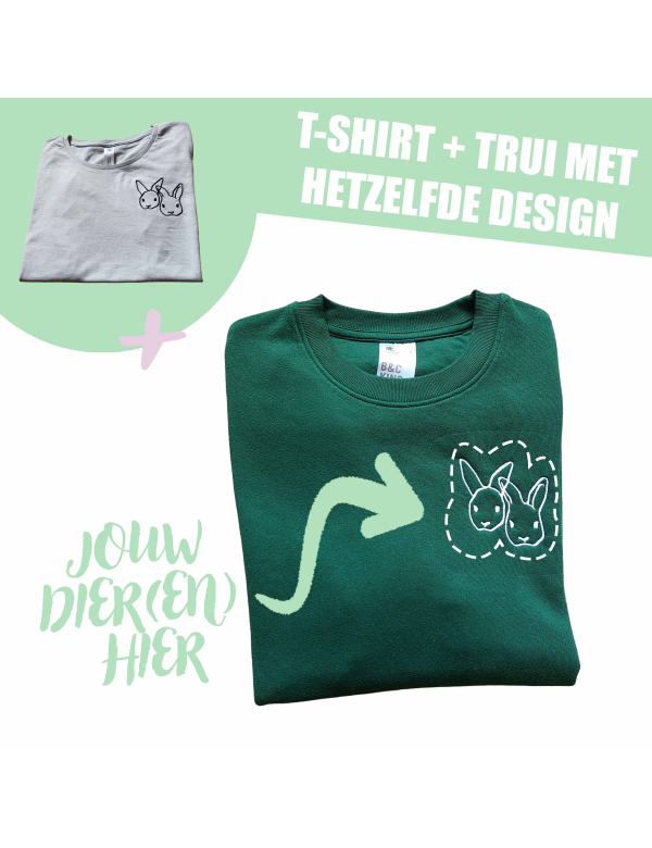 VOLWASSEN T-SHIRT + VOLWASSEN TRUI - EIGEN DIER(EN)