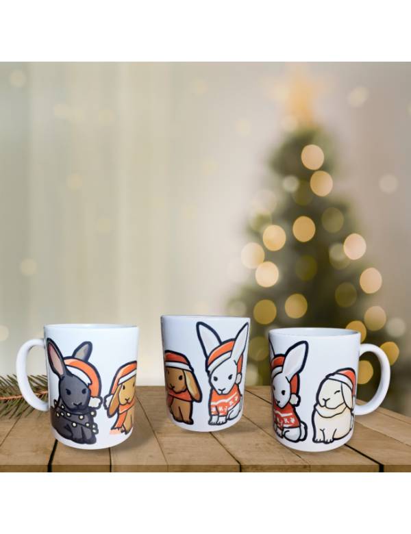 Kerst mok konijnen Kerst mok konijnen